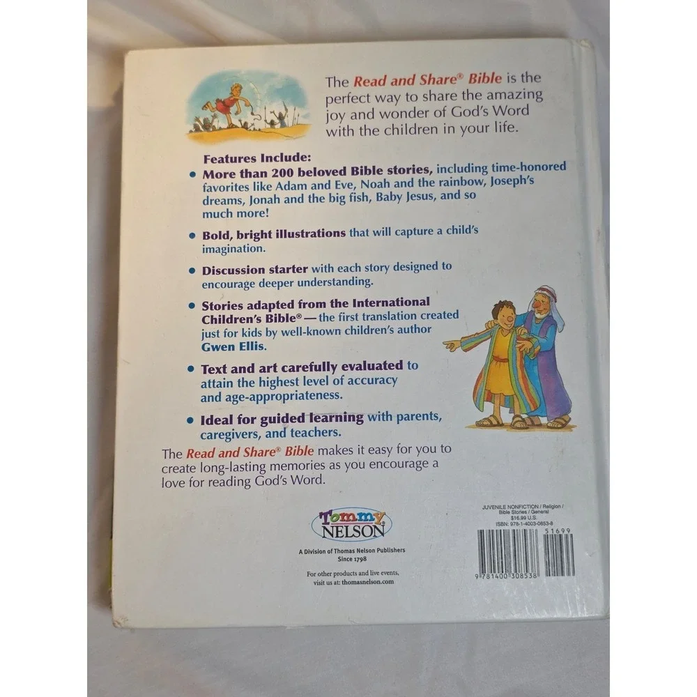 Read and Share Bible Gwen Ellis Tommy Nelson Hardcover Childrens Stories 200+